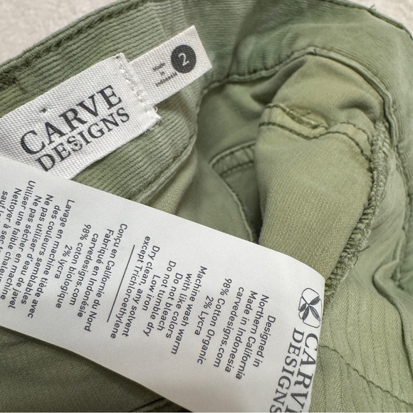 Carve Designs sz 2 Oahu 4” Butter Shorts in Light Olive cord soft - Picture 9 of 11